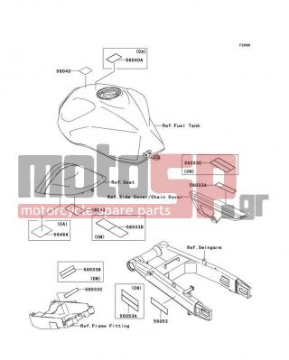 KAWASAKI - Z1000 2006 - Body Parts - Labels - 56053-0042 - LABEL-SPECIFICATION,TIRE&LOAD