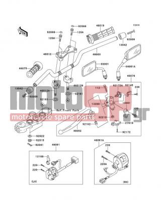 KAWASAKI - Z1000 (EUROPEAN) 2006 -  - Handlebar - 46012-1338 - HOLDER-HANDLE,UPP