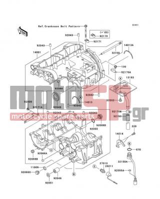 KAWASAKI - CANADA ONLY 2005 - Engine/Transmission - Crankcase - 92170-1524 - CLAMP,WIRING HARNESS