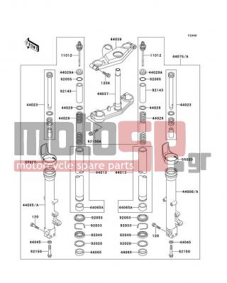 KAWASAKI - CANADA ONLY 2005 -  - Front Fork - 44039-1251-EZ - HOLDER-FORK UPPER,C.GRAY