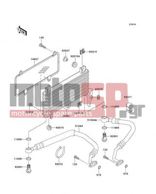 KAWASAKI - CANADA ONLY 2005 - Engine/Transmission - Oil Cooler - 11009-1461 - GASKET,14X19.5X1.4