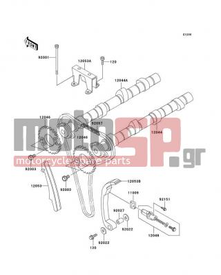 KAWASAKI - CONCOURS 2005 - Engine/Transmission - Camshaft(s)/Tensioner - 12053-1115 - GUIDE-CHAIN,UPP