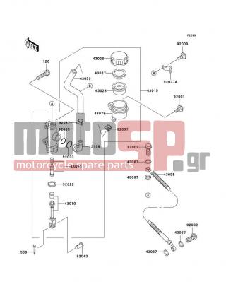 KAWASAKI - CONCOURS 2005 -  - Rear Master Cylinder - 13159-1052 - CONNECTOR,RR MASTER CYLINDER