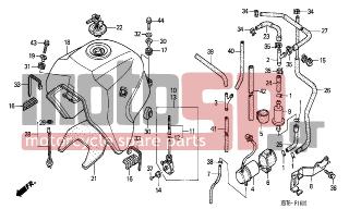 HONDA - XL1000V (ED) Varadero 2002 - Body Parts - FUEL TANK - 91406-MS8-000 - CLAMP, TUBE (D14.5)