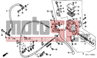 HONDA - FES250 (ED) 2005 - Brakes - REAR BRAKE MASTER CYLINDER - 93600-040121G - SCREW, FLAT, 4X12