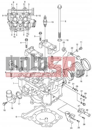 SUZUKI - DR-Z400 S (E2) 2002 - Engine/Transmission - CYLINDER HEAD -  - GUIDE, VALVE (0S 0.3) 