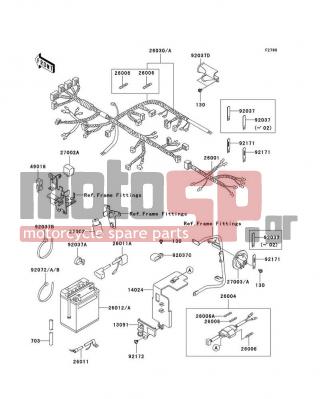 KAWASAKI - KLR650 2005 -  - Chassis Electrical Equipment - 26011-1387 - WIRE-LEAD,BATTERY(-)