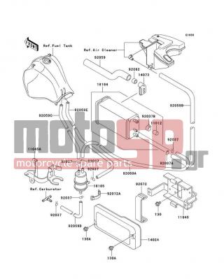KAWASAKI - KLR650 2005 - Body Parts - Fuel Evaporative System(CA) - 14024-1401 - COVER,CANISTER