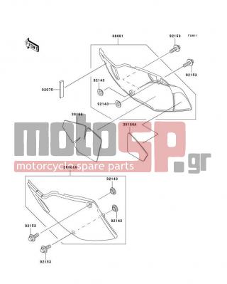 KAWASAKI - KLX300R 2005 - Body Parts - Side Covers - 39156-1346 - PAD,SIDE COVER,RH