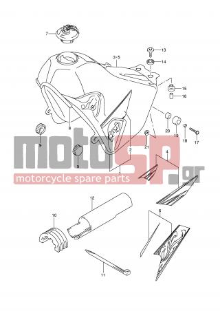 SUZUKI - DR-Z400SM (E2) 2007 - Body Parts - FUEL TANK (MODEL K7/K8) -  - TANK ASSY, FUEL (WHITE) 