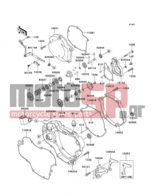 KAWASAKI - KX125 2005 - Engine/Transmission - Engine Cover(s) - 14032-1532 - COVER-CLUTCH,IN