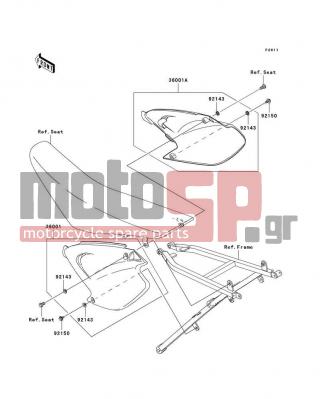 KAWASAKI - KX125 2005 - Body Parts - Side Covers - 36001-1671-266 - COVER-SIDE,LH,S.WHITE