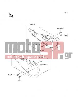 KAWASAKI - KX65 2005 - Εξωτερικά Μέρη - Side Covers - 36001-1639-266 - COVER-SIDE,LH,S.WHITE