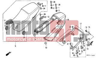 HONDA - CBR1000F (ED) 1995 - Body Parts - SEAT/REAR COWL - 77225-MS2-003 - HOLDER ASSY., HELMET