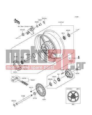 KAWASAKI - NINJA® 1000 ABS 2015 -  - Rear Wheel/Chain - 92033-1043 - RING-SNAP,52MM