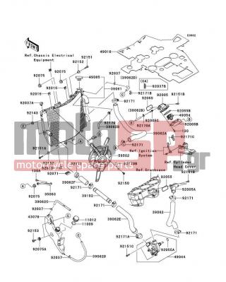 KAWASAKI - NINJA® ZX™-10R 2005 - Engine/Transmission - Radiator - 92171-1184 - CLAMP