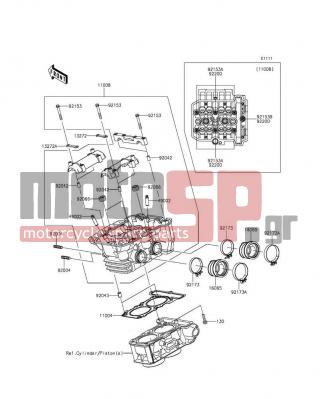 KAWASAKI - NINJA® 300 2015 - Engine/Transmission - Cylinder Head - 92043-1264 - PIN,8.2X10X14