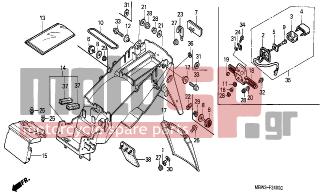 HONDA - CBR600F (ED) 2001 - Body Parts - REAR FENDER (1) - 94050-05070- - NUT, FLANGE, 5MM