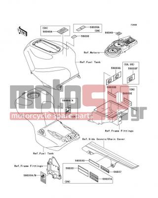 KAWASAKI - NINJA® ZX™-12R 2005 - Body Parts - Labels - 56037-1964 - LABEL-SPECIFICATION,TIRE&LOAD