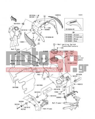 KAWASAKI - NINJA® ZX™-6R 2005 -  - Fuel Tank - 39156-0096 - PAD,FUEL TANK COVER