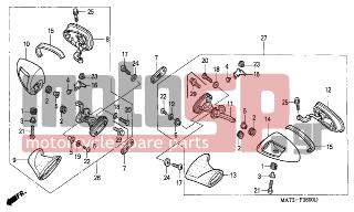 HONDA - CBR1100XX (ED) 2002 - Body Parts - BACK MIRROR - 88121-MAT-000 - STAY COMP., L.