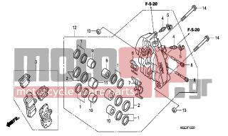 HONDA - VFR1200FB (ED) 2011 - Brakes - L. FRONT BRAKE CALIPER - 45115-MGE-006 - PIN, HANGER