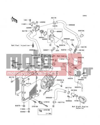 KAWASAKI - VULCAN 1500 DRIFTER 2005 - Engine/Transmission - Radiator - 43078-1164 - RESERVOIR