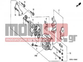 HONDA - CBF250 (ED) 2004 - Brakes - FRONT BRAKE CALIPER - 45133-MA3-006 - BOOT B