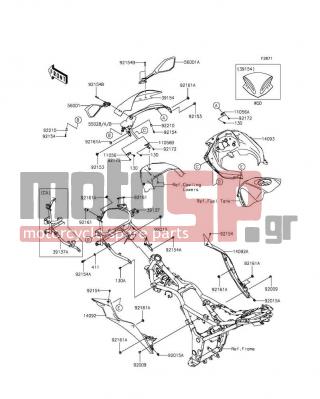 KAWASAKI - NINJA® 300 2015 - Body Parts - Cowling - 14093-0249 - COVER,METER