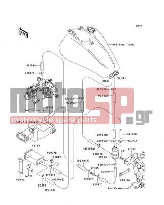 KAWASAKI - VULCAN 1600 CLASSIC 2005 - Body Parts - Fuel Evaporative System(CA) - 92037-1512 - CLAMP,CANISTER
