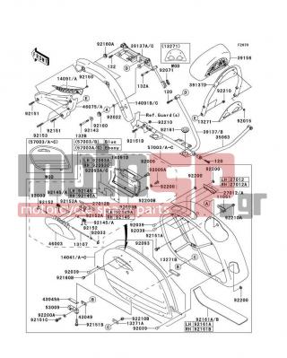 KAWASAKI - VULCAN 1600 NOMAD 2005 - Body Parts - Saddlebags - 57003-1085-730 - BAG,RH,BODY EBONY+COVER SILVER