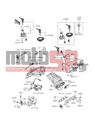 KAWASAKI - NINJA® 300 2015 -  - Ignition Switch/Locks/Reflectors - 11055-1092 - BRACKET,REFLECTOR