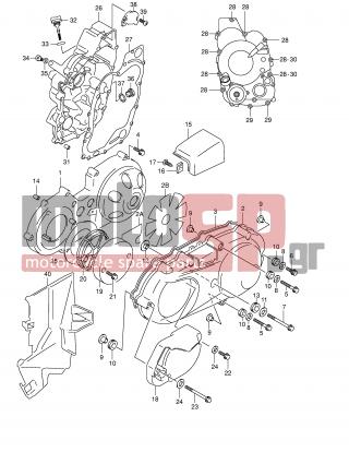 SUZUKI - AN400 (E2) Burgman 2001 - Engine/Transmission - CRANKCASE COVER - 11372-15F00-000 - DUCT, CLUTCH OUTER COVER