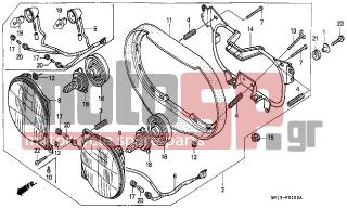 HONDA - XRV750 (IT) Africa Twin 1995 - Electrical - HEADLIGHT - 61103-430-000 - RUBBER, FR. FENDER MOUNTING