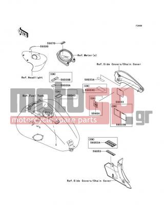 KAWASAKI - VULCAN 2000 LIMITED 2005 - Body Parts - Labels - 56053-0111 - LABEL-SPECIFICATION,TIRE&LOAD
