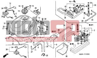HONDA - VTR1000F (ED) 2002 - Body Parts - FUEL TANK - 17520-MBB-D50ZC - TANK SET, FUEL (WL) *TYPE3*