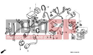 HONDA - NX250 (ED) 1988 - Electrical - WIRE HARNESS/ IGNITION COIL - 38306-KJ6-740 - SUSPENSION, WINKER RELAY