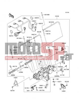KAWASAKI - Z1000 2005 - Engine/Transmission - Throttle(A2/A3) - 49033-1060 - NOZZLE-INJECTION