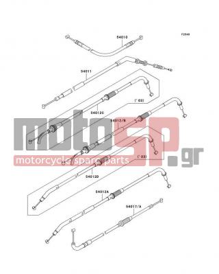 KAWASAKI - Z1000 (EUROPEAN) 2005 -  - Cables - 54012-0118 - CABLE-THROTTLE,OPENING