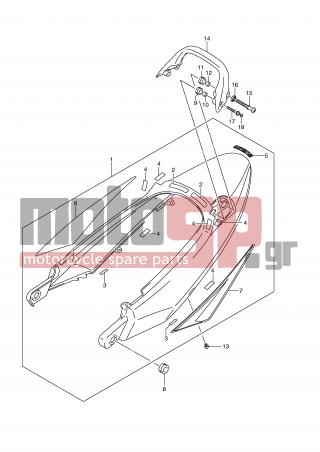 SUZUKI - GSXF650 (E2) 2010 - Body Parts - SEAT TAIL COVER (MODEL L0) -  - EMBLEM, SUZUKI (SILVER) 
