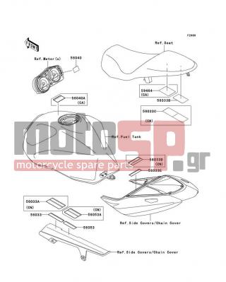 KAWASAKI - Z750S 2005 - Body Parts - Labels - 56053-0113 - LABEL-SPECIFICATION,TIRE&LOAD
