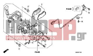 HONDA - VFR1200FB (ED) 2011 - Brakes - REAR BRAKE CALIPER(VFR120 0F) - 96001-0601007 - BOLT, FLANGE, 6X10