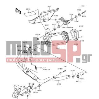 KAWASAKI - NINJA® 300 ABS 2015 -  - Muffler(s) - 11061-0287 - GASKET,EXHAUST PIPE