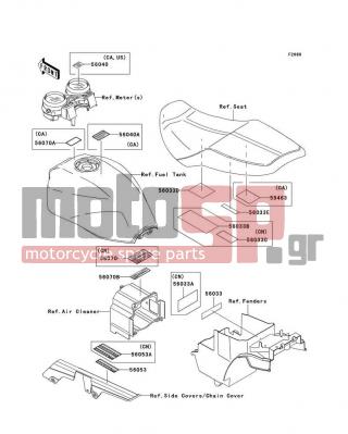KAWASAKI - ZRX1200R 2005 - Body Parts - Labels - 56053-1067 - LABEL-SPECIFICATION,TIRE&LOAD