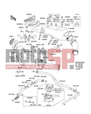 KAWASAKI - ZZR1200 2005 - Engine/Transmission - Air Duct - 14073-1554 - DUCT,AIR FILTER