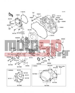 KAWASAKI - ZZR1200 2005 - Engine/Transmission - Engine Cover(s) - 14026-1213 - COVER-CHAIN