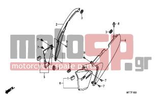 HONDA - XL700VA (ED)-ABS TransAlp 2008 - Body Parts - SIDE COVER - 83610-MFF-D00ZB - COVER, L. SIDE *PB296M*