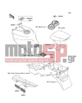 KAWASAKI - ZZR600 2005 - Body Parts - Labels - 56037-1968 - LABEL-SPECIFICATION,TIRE&LOAD