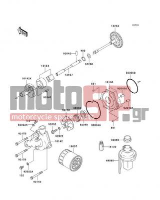 KAWASAKI - ZZR600 2005 - Engine/Transmission - Oil Pump/Oil Filter - 92055-1532 - RING-O,WATER PUMP COVER