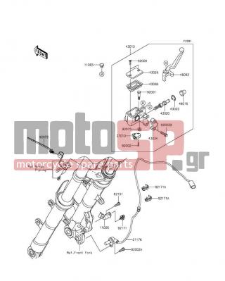 KAWASAKI - NINJA® 300 ABS 2015 -  - Front Master Cylinder - 92171-1819 - CLAMP,BRAKE HOSE